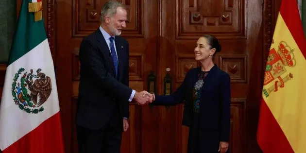  Sheinbaum recibe al rey Felipe VI de España en Palacio Nacional