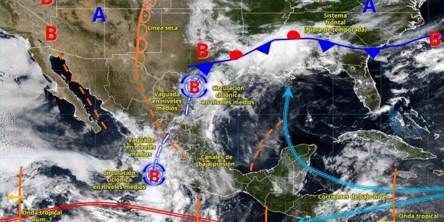  SMN alerta por precipitaciones fuertes, vientos y granizo en varios estados del país