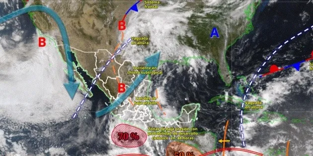  SMN advierte por temporal de lluvias y posible desarrollo ciclónico esta semana