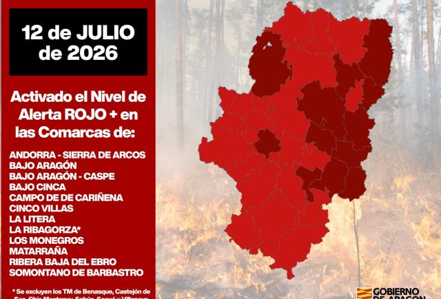  El Gobierno de Aragón declara la Alerta Rojo Plus para mañana en doce comarcas por …