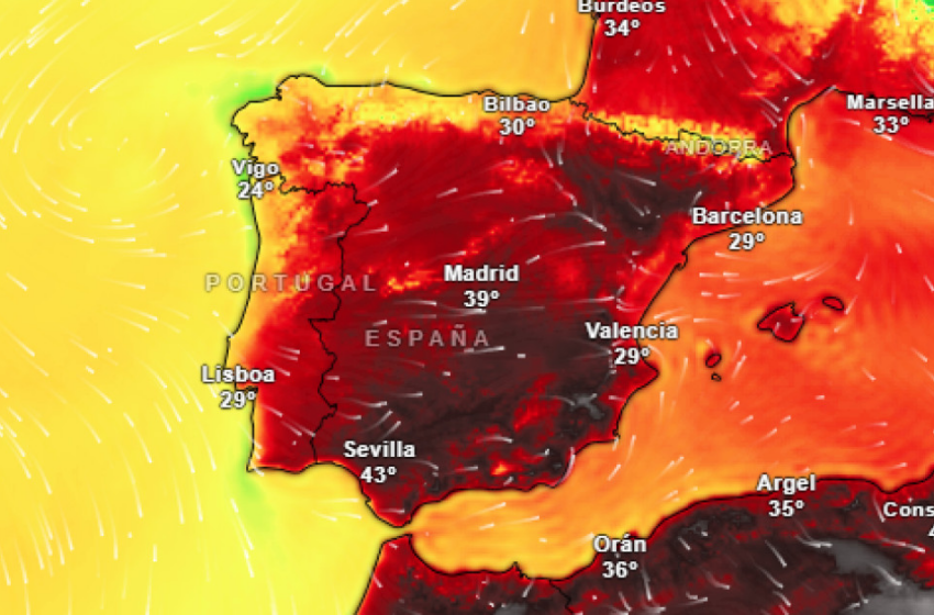  La Aemet alerta de la llegada de una ola de calor con temperaturas de hasta 45ºC
