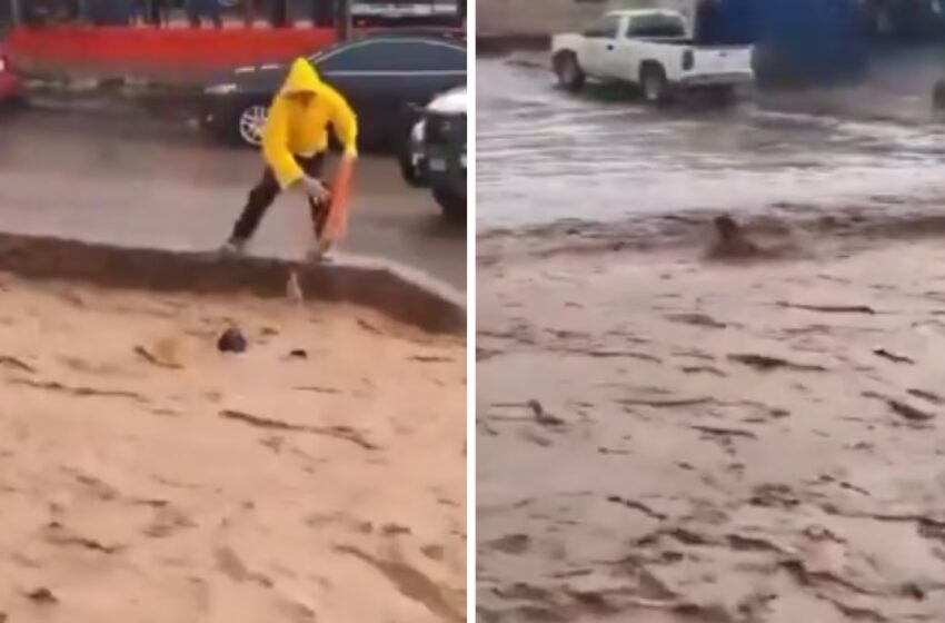  Héroe sin capa: Joven rescata a un perro arrastrado por la corriente en Sonora; video se viraliza