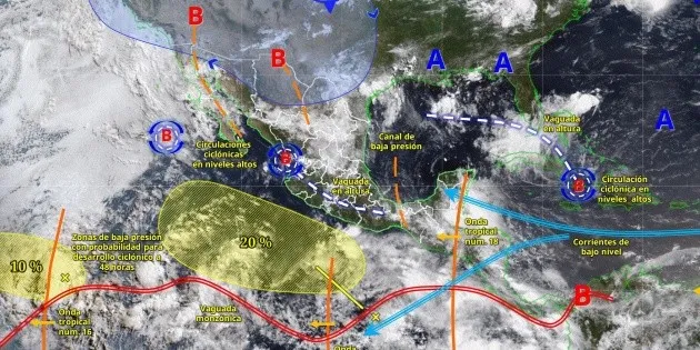  SMN alerta por lluvias, granizo y temperaturas superiores a 45 grados en México esta semana
